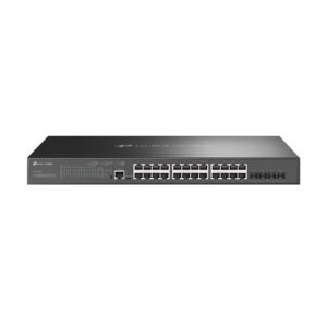 TP-Link Omada SG3428XMP tinklo komutatorius Valdomas L2+ Gigabit Ethernet (10/100/1000) Maitinimas per Eternetą (PoE) 1U Juoda - Image 1