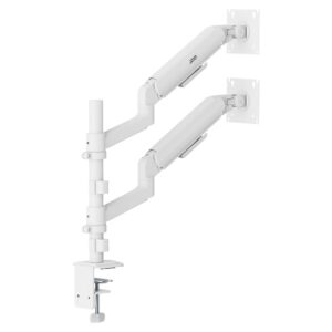 „Ergo Office“ laikiklis / pakaba dviem monitoriams, dujinė spyruoklė, 17–32 coliai, 1–10 kg, matinė balta spalva, ER-692 W - Image 3