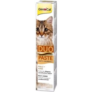GIMCAT Duo Paste Anti-Hairball salyklas su sūriu – skanėstas katei – 50g - Image 2