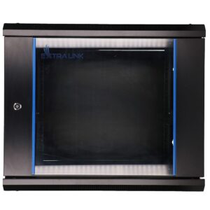 Extralink 9U 600X450 WALL-MOUNTED RACKMOUNT CABINET BLACK Sieninis stovas Juoda