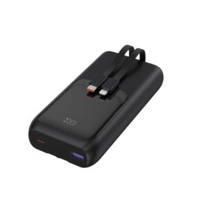 Gembird PB20-PD20-LCD-01 Greito įkrovimo išorinė baterija su integruotais laidais, 20 W, 20000 mAh, juoda - Image 3