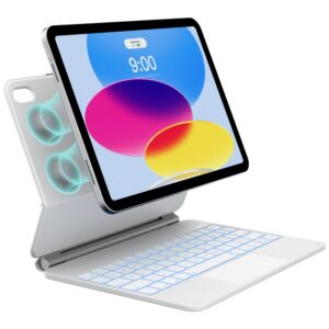 Dėklas Typecase Edge+ su klaviatūra for Apple iPad 11" A16 2025 / Apple iPad 10.9' 2022 baltos spalvos