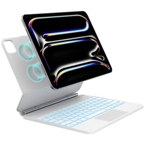 Dėklas Typecase Edge su klaviatūra for Apple iPad Pro 13" 2024/2025 baltos spalvos