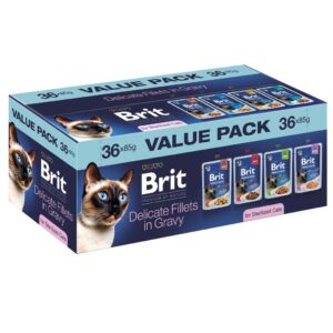 BRIT Premium by Nature Delicate fillets in gravy Sterilised Box - šlapias kačių maistas - 36x85g - Image 1