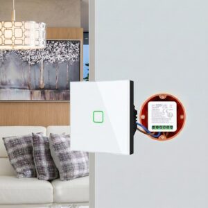 Įleidžiamas „GreenBlue“ WiFi relė, „Android“/„iOS“/„Alexa“/„Google Home“, 100–240 V kintamosios srovės, 50/60 Hz, maks. 16 A, skirtas 150 W LED lempoms, GB739
