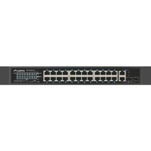 Lanberg RSFE-24P-2C-360 tinklo komutatorius Ne-valdomas Gigabit Ethernet (10/100/1000) Maitinimas per Eternetą (PoE) 1U Juoda