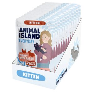 ANIMAL ISLAND Everyday Kitten Turkey with rabbit Box - šlapias kačių maistas - 12x85g - Image 1