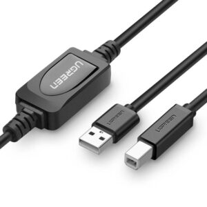 Kabelis USB A - USB B spausdintuvui 15m su stiprintuvu US122 UGREEN