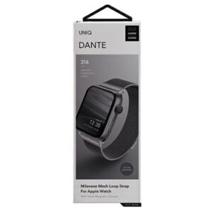 UNIQ Dante Strap Apple Watch Series 1/2/3/4/5/6/7/8/SE/SE2/SE3 42/44/45mm Stainless Steel graphite - Image 2