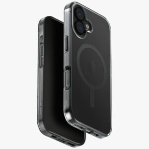 UNIQ Clario dėklas skirtas Apple iPhone 17 Magclick Charging juodos spalvos