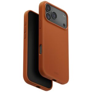 UNIQ Lino dėklas skirtas Apple iPhone 17 Pro Max Magclick Charging oranžinės spalvos