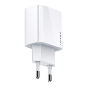 USAMS laidinis įkroviklis 1xUSB-C T34 20W 5V-3A (only head) PD3.0 Fast Charging baltos spalvos CC118TC01 (US-CC11)