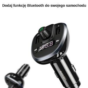 USAMS Hands-Free Kit C21 with FM Transmitter, Bluetooth 5.0, MP3, 2xUSB 3.4A juodos spalvos CC115GC - Image 4