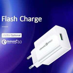 USAMS laidinis įkroviklis 1xUSB T22 18W 3A QC3.0 + USB-C cable 1m baltos spalvos (T48) T48OCLN01 - Image 2