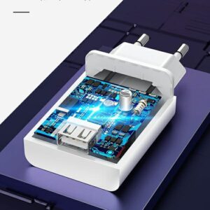 USAMS laidinis įkroviklis 1xUSB T22 18W 3A QC3.0 + USB-C cable 1m baltos spalvos (T48) T48OCLN01 - Image 4
