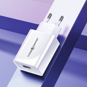 USAMS laidinis įkroviklis 1xUSB T22 18W 3A QC3.0 + USB-C cable 1m baltos spalvos (T48) T48OCLN01 - Image 5