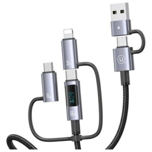 USAMS Kabelis 6in1 Fast charging 60W 1.2m Data Kabelis Digital dispay Aluminum Alloy Sufeng SJ71 Series - Image 5