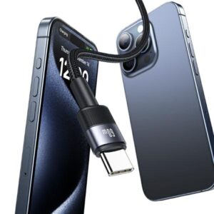 USAMS Kabelis USB-C to USB-C 60W 1.2m Fast Charging steel/tarnish SJ724USBSG01 (US-SJ724) - Image 3