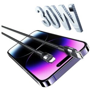 USAMS USB-C to Lightning Kabelis 30W 1.2m Aluminum Alloy Data Kabelis SY Series SJ729USB01 (US-SJ729) - Image 3