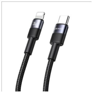 USAMS USB-C to Lightning Kabelis 30W 1.2m Aluminum Alloy Data Kabelis SY Series SJ729USB01 (US-SJ729) - Image 1