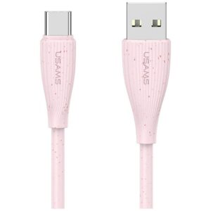 Kabelis USAMS Green Series SJ714 18W 3A USB-A to USB-C 1m rožinės spalvos