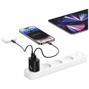 Laidinis įkroviklis USAMS CC315 T65 25W 1xUSB-C 1xUSB-A Fast Charging juodos spalvos - Image 8