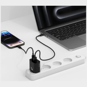 Laidinis įkroviklis USAMS CC317 T65 33W 1xUSB-C 1xUSB-A Fast Charging juodos spalvos - Image 6