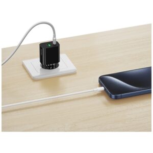 Laidinis įkroviklis USAMS CC317 T65 33W 1xUSB-C 1xUSB-A Fast Charging juodos spalvos - Image 8