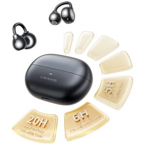 Ausinės Bluetooth USAMS Echo R02 Clip-on wireless grey - Image 9