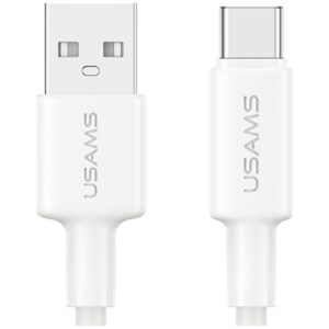 USAMS U90 cable 3A USB-A to USB-C baltos spalvos