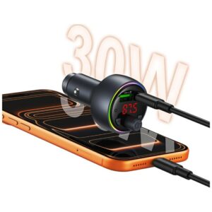 Automobilinis įkroviklis USAMS CC328 30W 1xUSB-A 1xUSB-C Bluetooth FM tarnish - Image 3