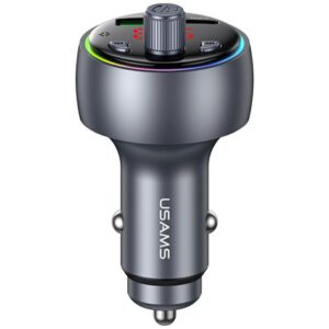 Automobilinis įkroviklis USAMS CC328 30W 1xUSB-A 1xUSB-C Bluetooth FM tarnish