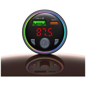 Automobilinis įkroviklis USAMS CC328 30W 1xUSB-A 1xUSB-C Bluetooth FM tarnish - Image 2