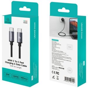 Kabelis USAMS U91 60W USB-C to USB-C 1m tarnish - Image 5