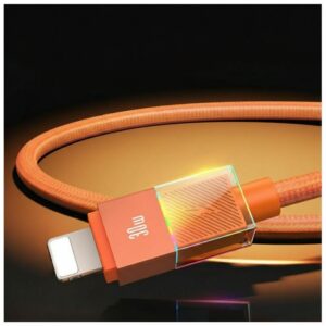 Kabelis USAMS U93 30W USB-C to Lightning 1.2m oranžinės spalvos - Image 2