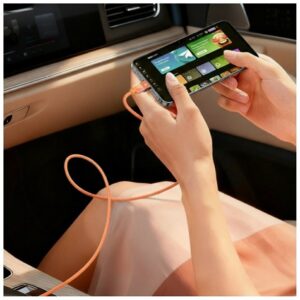 Kabelis USAMS U93 30W USB-C to Lightning 1.2m oranžinės spalvos - Image 4