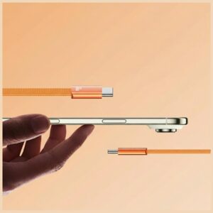 Kabelis USAMS U96 60W USB-C to USB-C 1.2m oranžinės spalvos - Image 4