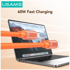 Kabelis USAMS U97 60W USB-C to USB-C handstrap 30cm tarnish - Image 2