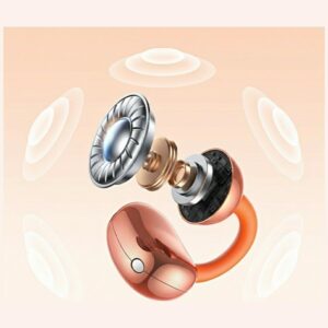 Ausinės TWS USAMS R03 Echo Clip-on Bluetooth 6.0 wireless oranžinės spalvos - Image 5