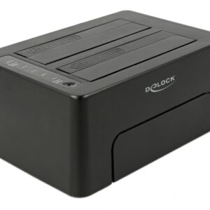 DeLOCK 63957 saugojimo diskų prijungimo stotis USB 3.2 Gen 2 (3.1 Gen 2) Type-C Juoda - Image 1