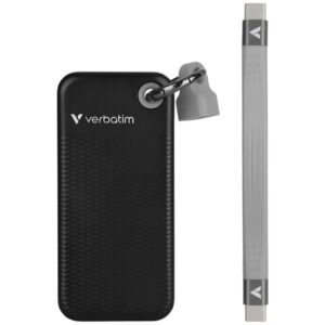Verbatim 2TB SSD Keychain with USB 3.2 Gen.2 Cable Black-Grey 32194 - Image 2