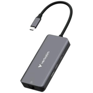 Adapter Hub Verbatim USB-C/HDMI/3xUSB-A 3.2/RJ45 aluminum 32157 - Image 1
