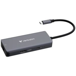 Adapter Hub Verbatim USB-C/HDMI/3xUSB-A 3.2/RJ45 aluminum 32157 - Image 5