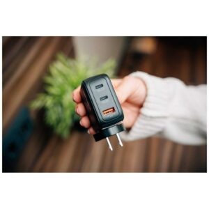 Verbatim Mini GaN mains charger 65W 2xUSB-C PD/1x USB-A QC EU/UK/USA adapter juodos spalvos 30238 - Image 3