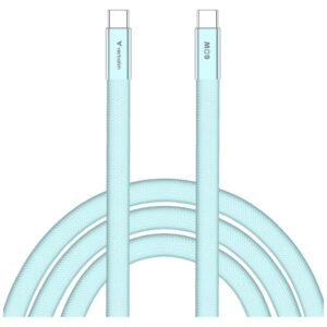 Kabelis Verbatim Sync & Charge SoftTouch USB-C į USB-C 60W PD3.0 120cm žydros spalvos 30273