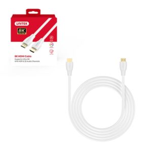 UNITEK HDMI 2.1 8K HDR kabelis baltas 2 m - Image 1