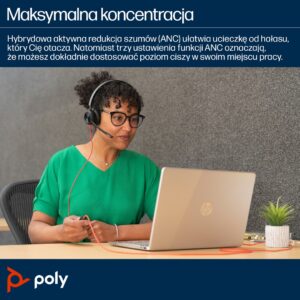 HP Poly „Poly Blackwire 8225 Stereo“ „USB-C“ ausinės + „USB-C/A“ adapteris - Image 3