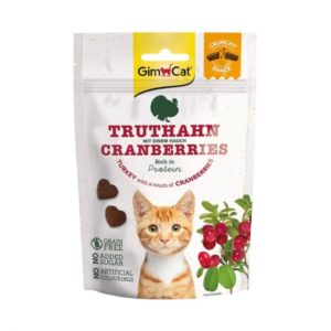 GIMCAT Crunchy Snacks Kalakutiena su spanguolėmis – skanėstas katei – 50g - Image 1