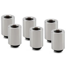 Thermal Grizzly DeltaMate Extender Fitting - MF28, Gloss nickel, 6er-Pack