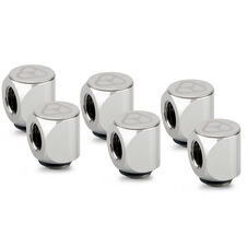 Thermal Grizzly DeltaMate Rotary Fitting - 90 Grad, Gloss Nickel, 6er-Pack